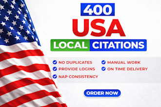 do 400 USA local citations for local SEO ranking