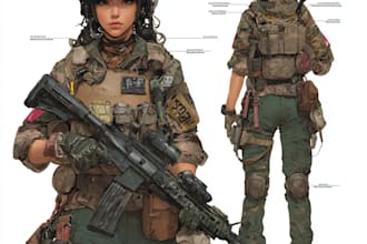 draw realistic military illustration and soldier artwork