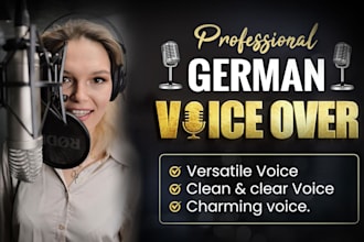 record a female german voice over in a charming voice