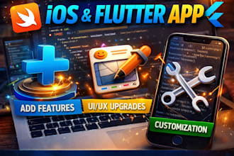 modify, upgrade and add features to your ios or flutter app
