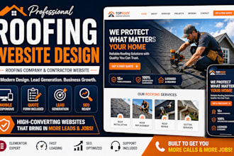 design roofing company website roofing contractor business website