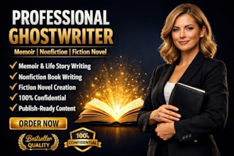 ghostwrite nonfiction autobiography memoir and fiction novel professionally