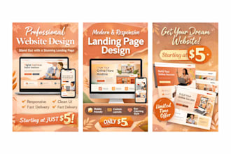 design modern responsive landing page UI for your website