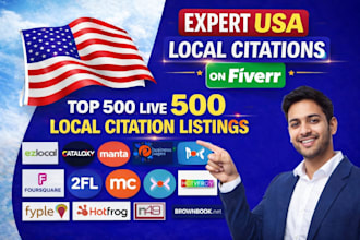 500 USA local citations for local seo