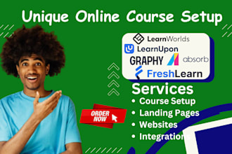 build online course on learnworlds, absorblms, graphy, freshlearn, learnupon
