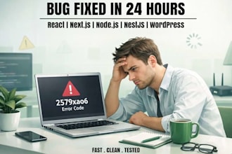 fix react nextjs nodejs bugs and errors within 24 hours