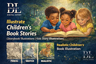 illustrate children story book , book illustration, kids story illustration
