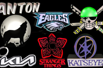 turn your logo into 3d lightbox, keychain, coaster, 3d text for 3d print in 3mf