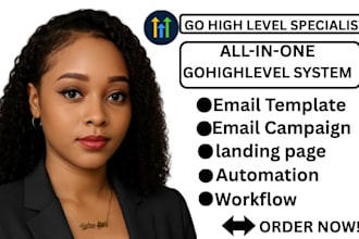 design gohighlevel email template campaign  landing page automation workflow