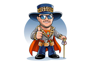 design stylish pimp superhero mascot super cool guy logo
