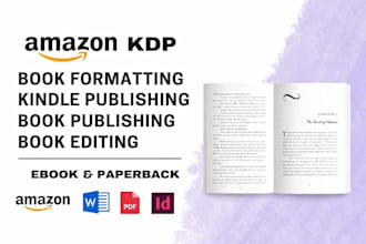 upload format books, ebook, manuscripts for amazon KDP, lulu and ingramspark