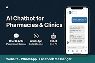 build ai chatbot automation for clinics, pharmacies  and healthcare brands