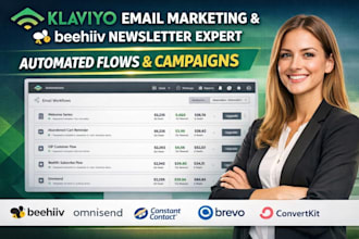 do klaviyo email marketing beehiiv newsletter automated flows brevo convert kit