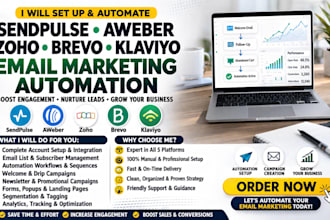 set up sendpulse aweber zoho mailchimp brevo klaviyo  email marketing automation