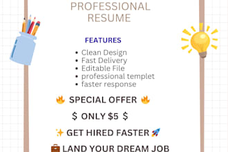 write a professional resume for freshers and job seekers