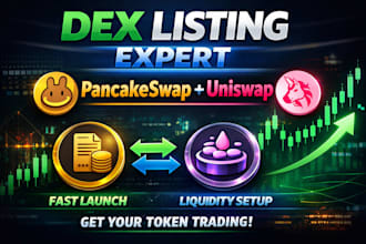 do complete dex launch pancakeswap uniswap listing and liquidity setup
