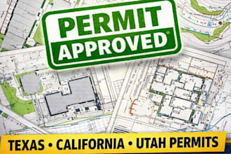 design civil site plan, grading, drainage, utility plan for tx, ca, utah permit