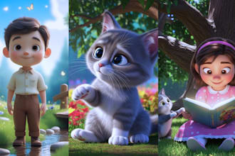 illustrate children story book, kid story book illustration
