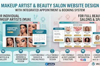 build makeup artist booking website beauty salon website with appointment system