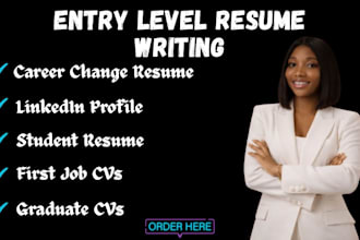 write a professional modern resume and CV for entry level professionals
