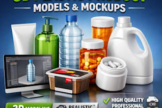 create realistic 3d plastic product models and mockups