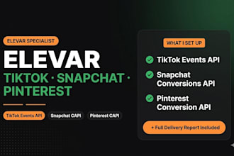 set up tiktok snapchat and pinterest server side tracking with elevar