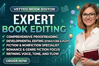 proofread, developmental edit, format nonfiction, fiction romance book editor