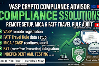 be your vasp crypto compliance advisor for mica and fatf travel rule audit