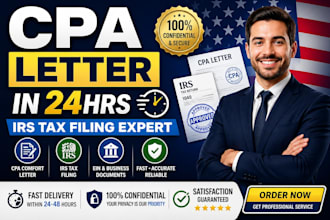 write cpa letter, comfort comfort letter and handle irs tax filing professional