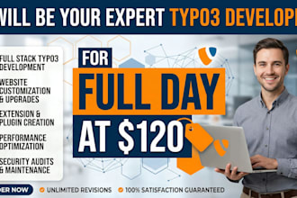 your expert typo3 developer for full day at 120 USD