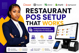 setup restaurant pos for toast, square, clover, shopify and lightspeed