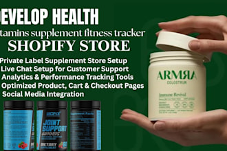 develop health vitamins supplement fitness tracker protein powder shopify store