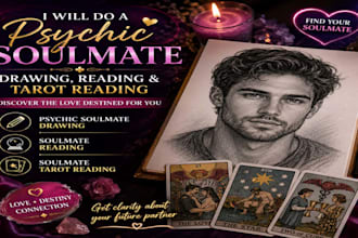 do a psychic soulmate drawing, soulmate reading, and soulmate tarot reading