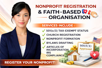register 501c3, 508c1a church, ngo and faith based nonprofits for irs compliance
