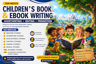 write and illustrate children story book bedtime story