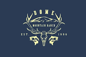 create glamorous logo for dome mountain ranch