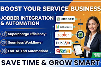 setup and automate jobber CRM, hubpsot zapier integration, gohighlevel workflow