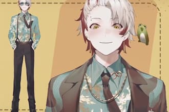 draw quality male or female 2d vtuber model 3d vtuber rigging live2d vtuber