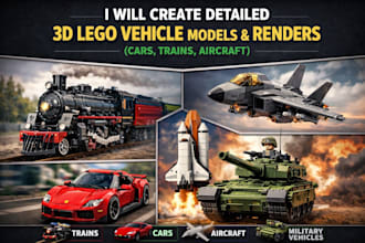 design 3d custom lego moc cars, ships, bike technic, 3d toys with instructions