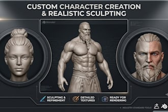 create custom 3d models, 3d sculpting, stl files, and realistic rendering