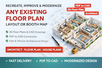 recreate, improve and modernize your floor plan, house plan or architectural