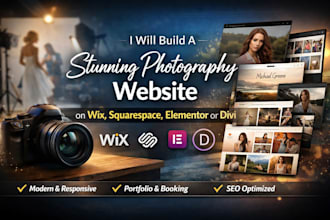 build squarespace wix photo studio elementor divi builder photography website