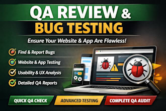 do qa review, website testing, bug report and usability testing