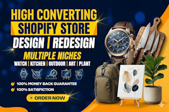 design redesign high converting shopify watch kitchen outdoor art plant store