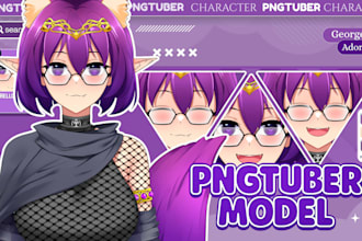 draw custom pngtuber character model and animate pngtuber avatar for twitch