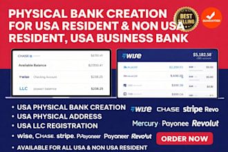 usa bank creation for all country, physical bank wise mercury chase