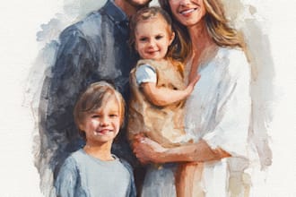 custom watercolor family portrait