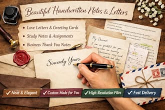 write aesthetic handwritten notes, letters neat and fast