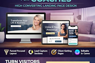 canva website design one page website for coaches canva landing page design