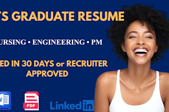 write IT, healthcare, nursing, engineering, and pm resumes for graduates
